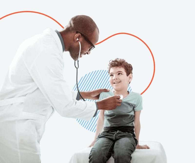 Doctor examining a kid