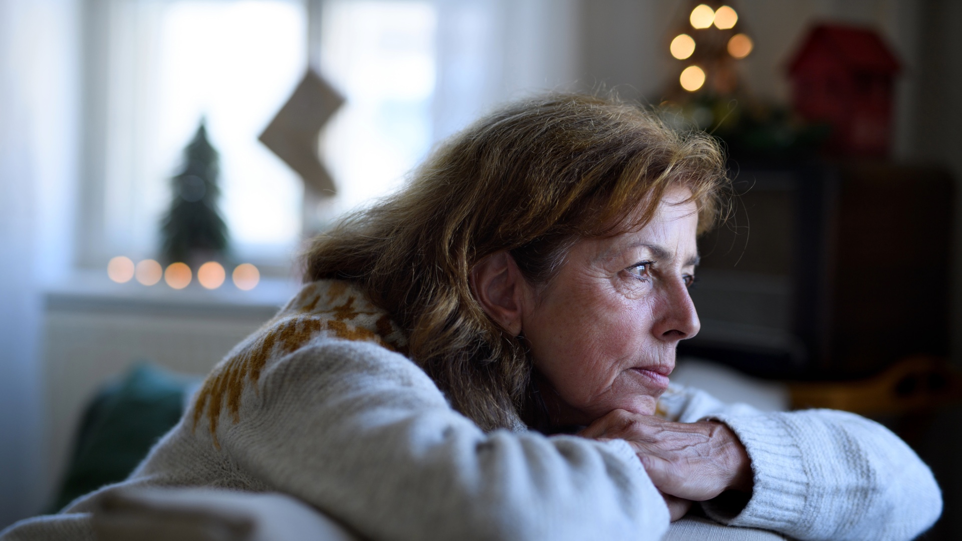Woman lonely on the holidays